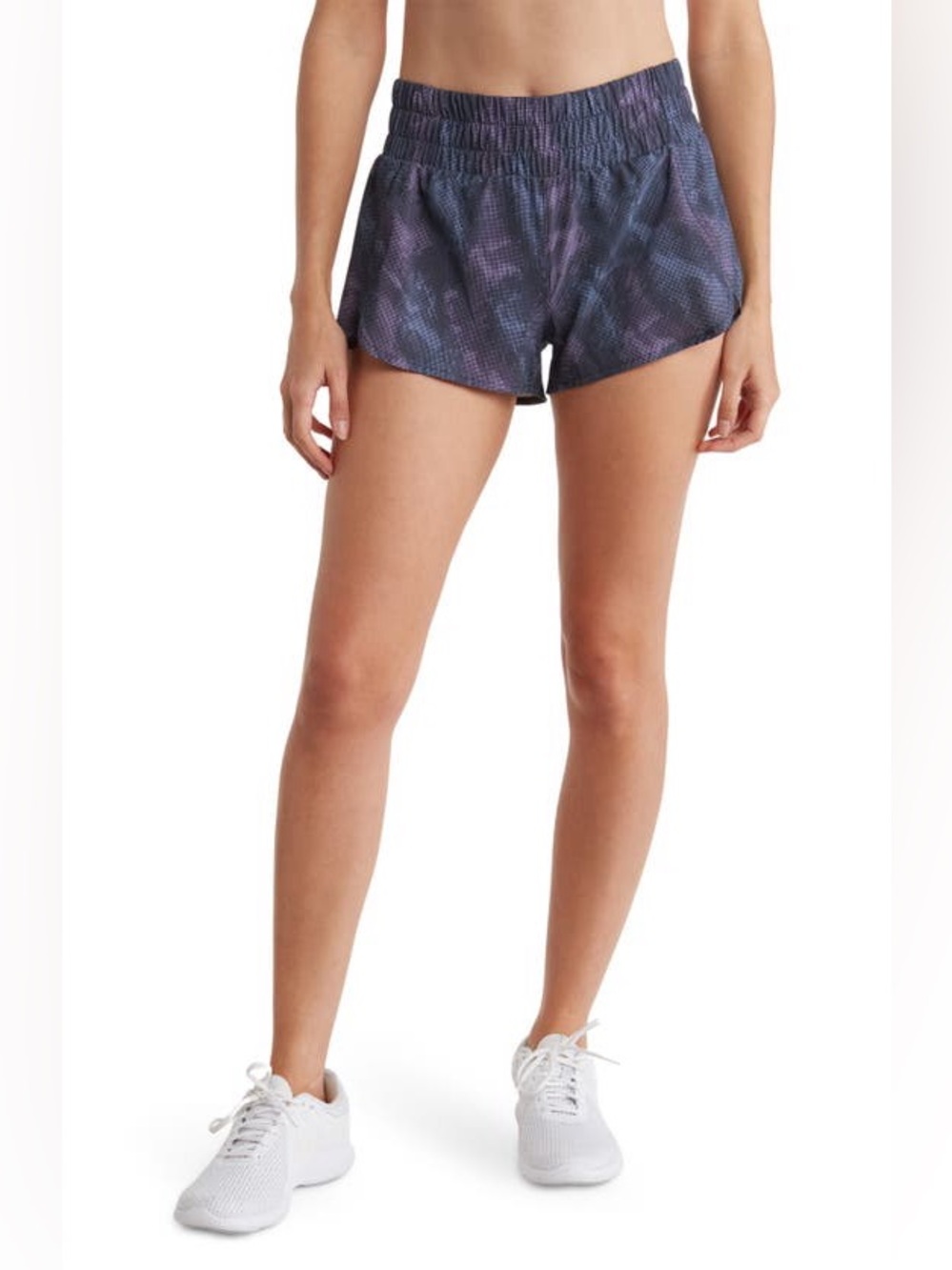 Z By Zella Interval Woven Run Shorts Blue Chip Beach Print Size S
